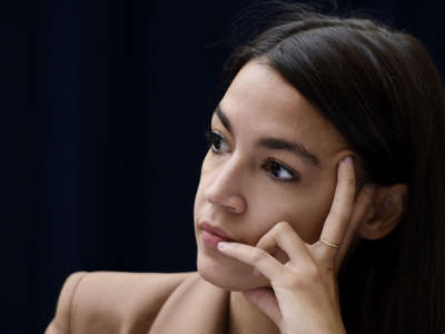 Rep. Alexandria Ocasio-Cortez attends a House Financial Services Committee hearing on Capitol Hill on October 22, 2019, in Washington, D.C.