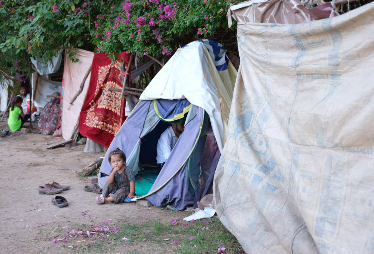 Afghan refugees who have nowhere else to go have established a camp near the National Press Club in Islamabad, Pakistan.