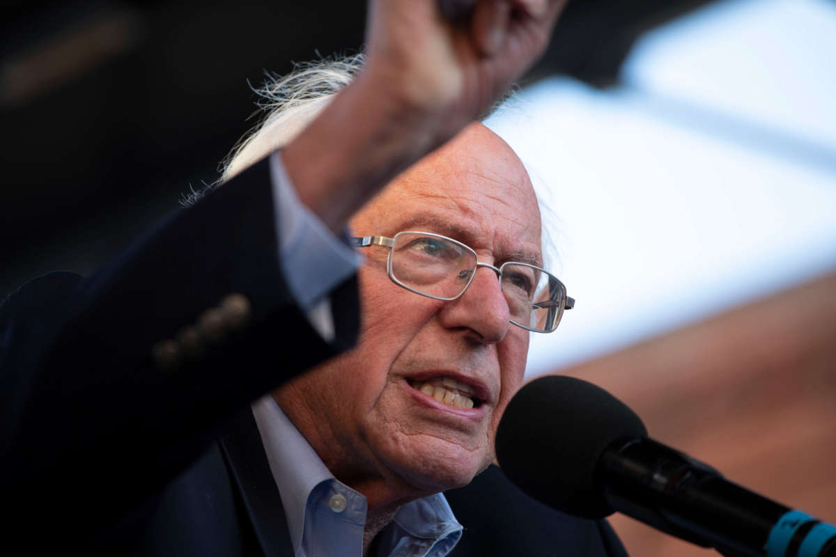 Sen. Bernie Sanders attends a campaign rally on July 29, 2022, in Pontiac, Michigan.