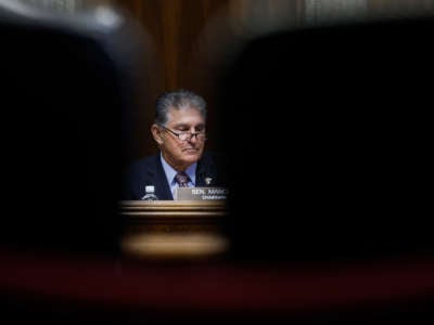 Senate Energy and Natural Resources Committee Chairman Joe Manchin speaks in a hearing at the Dirksen Senate Office Building on July 19, 2022, in Washington, D.C.