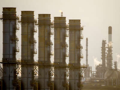 A general view of Pembroke Power Station and the Valero Pembroke Refinery on March 30, 2022, in Milford Haven, United Kingdom.