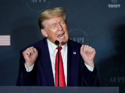 Former President Donald Trump speaks during the America First Agenda Summit, at the Marriott Marquis hotel on July 26, 2022, in Washington, D.C.