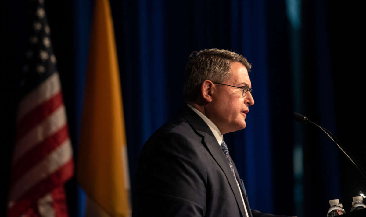 Leonard Leo speaks at the National Catholic Prayer Breakfast in Washington, D.C., on April 23, 2019.