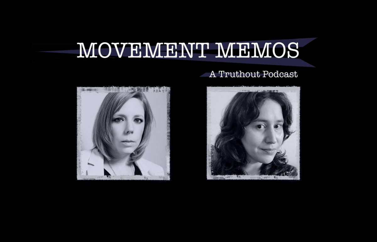 Movement Memos: A Truthout Podcast title card with portraits of guest Melissa Gira Grant and host Kelly Hayes