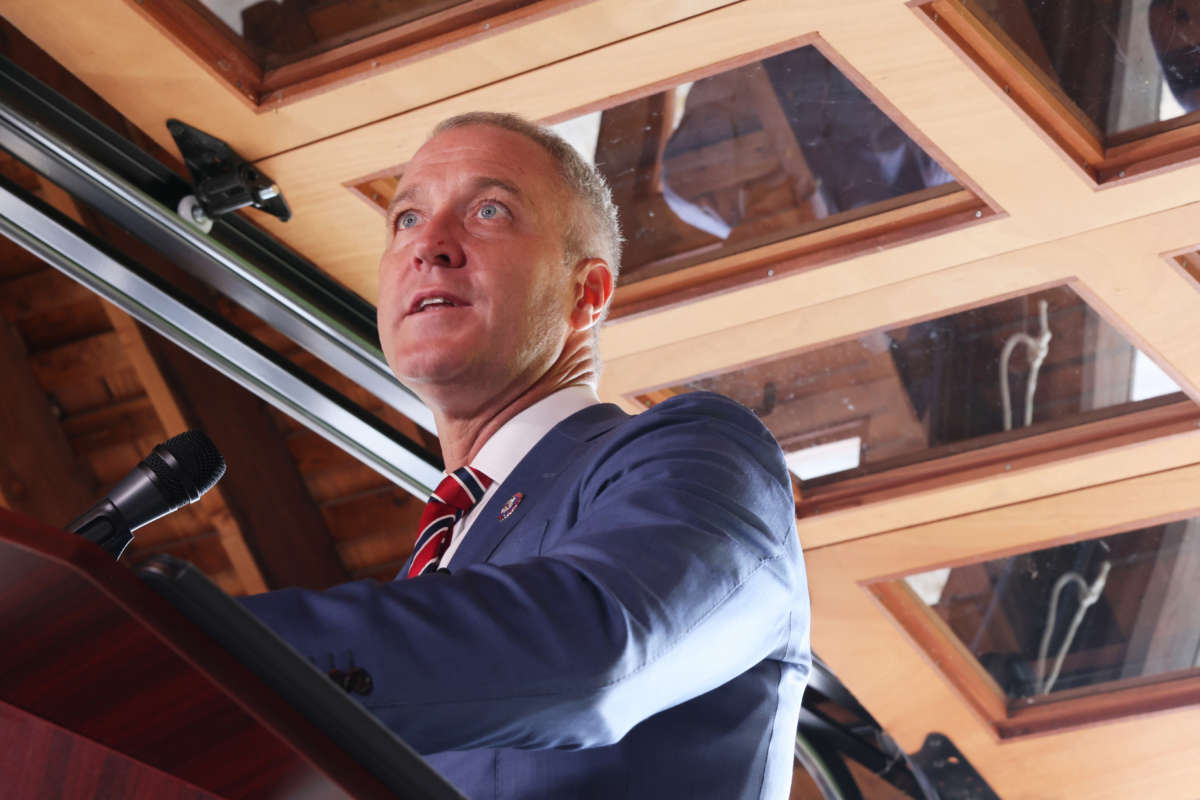 Rep. Sean Patrick Maloney speaks during a press conference on the the Inflation Reduction Act at Glynwood Boat House on August 17, 2022, in Cold Spring, New York.