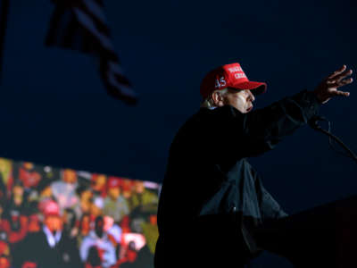 Former President Donald Trump speaks during a rally at the Westmoreland County Fairgrounds on May 6, 2022, in Greensburg, Pennsylvania.