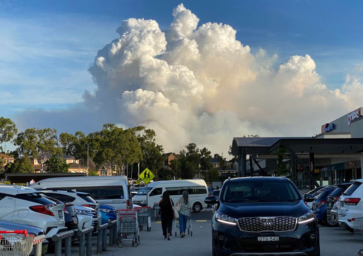 Smoke fills the sky as Sydney is enveloped in a thick bank of hazardous bushfire smoke forcing authorities in Australia's most populous city to scale back controlled forest burning nearby on May 2, 2021.