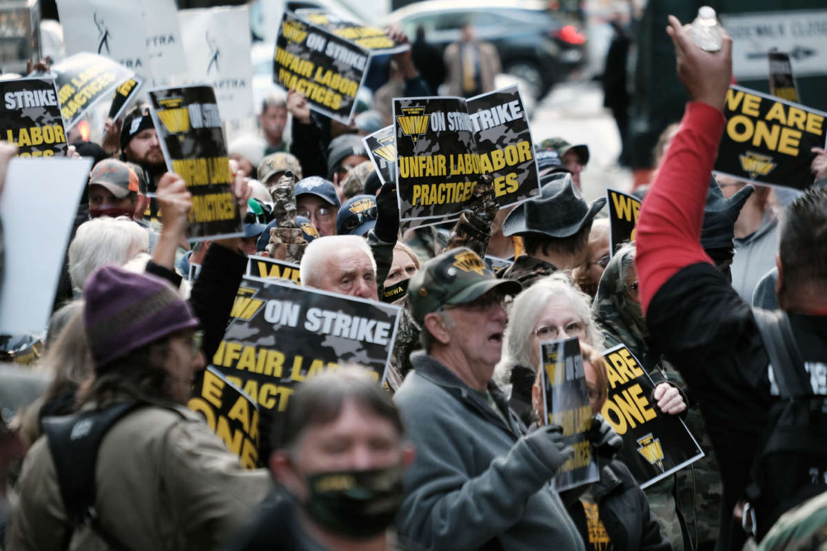 Coal Workers Union Pickets Outside BlackRock Investors In New York City