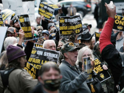 Coal Workers Union Pickets Outside BlackRock Investors In New York City