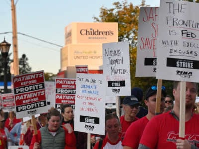 Nurses at Children's Minnesota and United Hospital in St. Paul, Minnesota were among some 15,000 nurses at 16 hospitals in the Twin Cities and Twin Ports region who walked off the job Monday, Sept. 12, 2022.