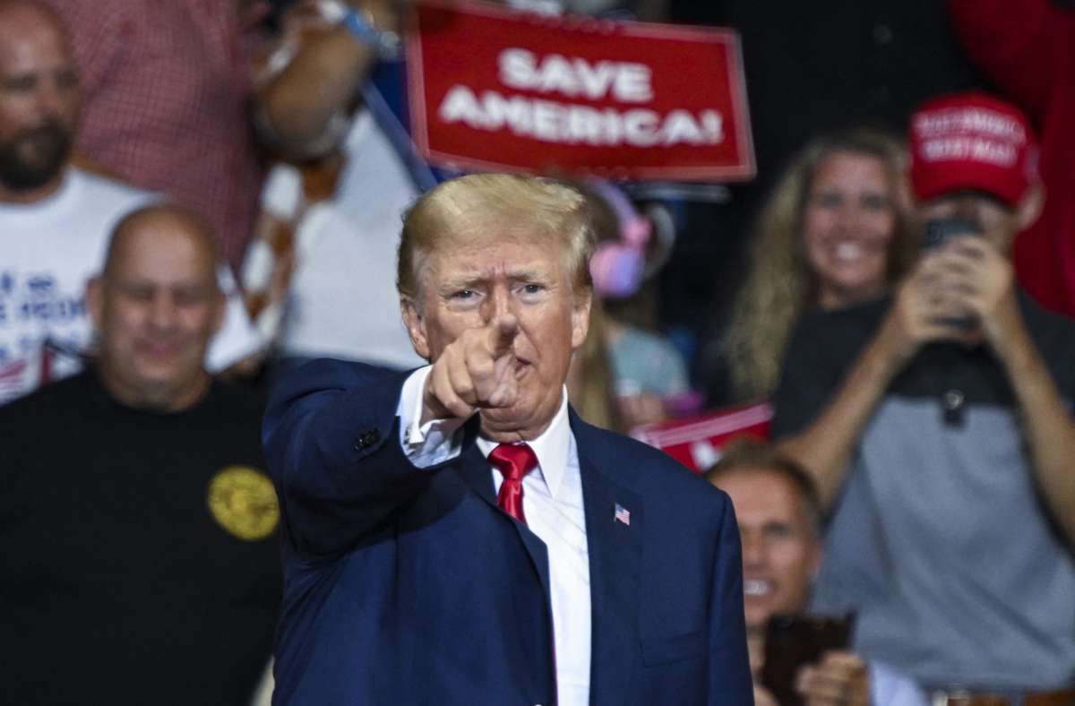 Former President Donald Trump speaks during a campaign rally in Pennsylvania on September 3, 2022.