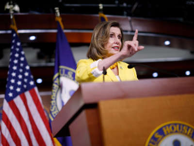 Speaker of the House Nancy Pelosi talks to reporters during her weekly news conference at the U.S. Capitol on August 12, 2022, in Washington, D.C.