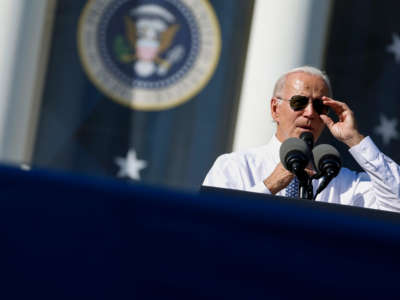 President Joe Biden gives remarks during an event celebrating the passage of the Inflation Reduction Act on the South Lawn of the White House on September 13, 2022, in Washington, D.C.