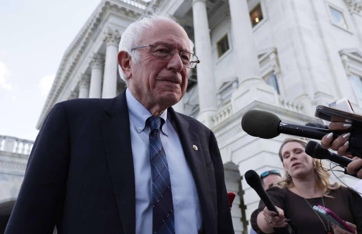 Sen. Bernie Sanders leaves the U.S. Capitol after a cloture vote on September 27, 2022, in Washington, D.C.