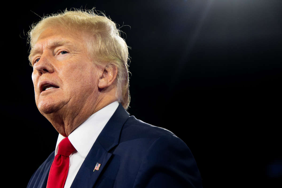 Donald Trump speaks at the Conservative Political Action Conference in Dallas, Texas on August 6, 2022.