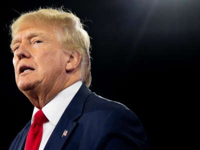 Donald Trump speaks at the Conservative Political Action Conference in Dallas, Texas on August 6, 2022.