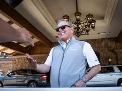 David Zaslav, chief executive officer of Discovery Communications, arrives at the annual Allen & Company Sun Valley Conference, July 9, 2019, in Sun Valley, Idaho.