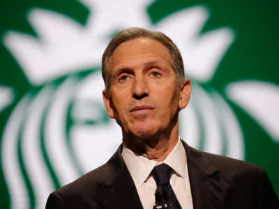 Starbucks Chairman and CEO Howard Schultz speaks at the Annual Meeting of Shareholders in Seattle, Washington, on March 22, 2017.