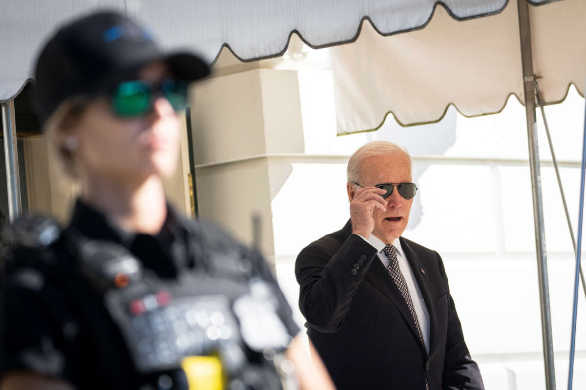 President Joe Biden walks to Marine One on the South Lawn of the White House October 6, 2022, in Washington, D.C.