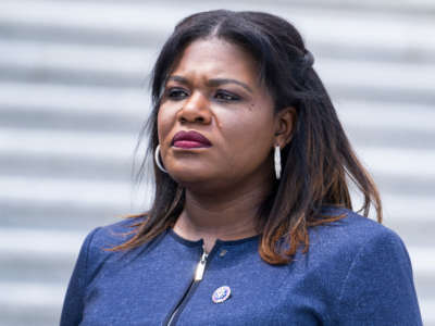 Rep. Cori Bush attends an event on the House steps of the U.S. Capitol on May 19, 2022.