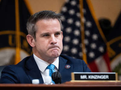 Rep. Adam Kinzinger speaks during the Select Committee to Investigate the January 6th Attack on the U.S. Capitol hearing in Washington, D.C., on July 21, 2022.