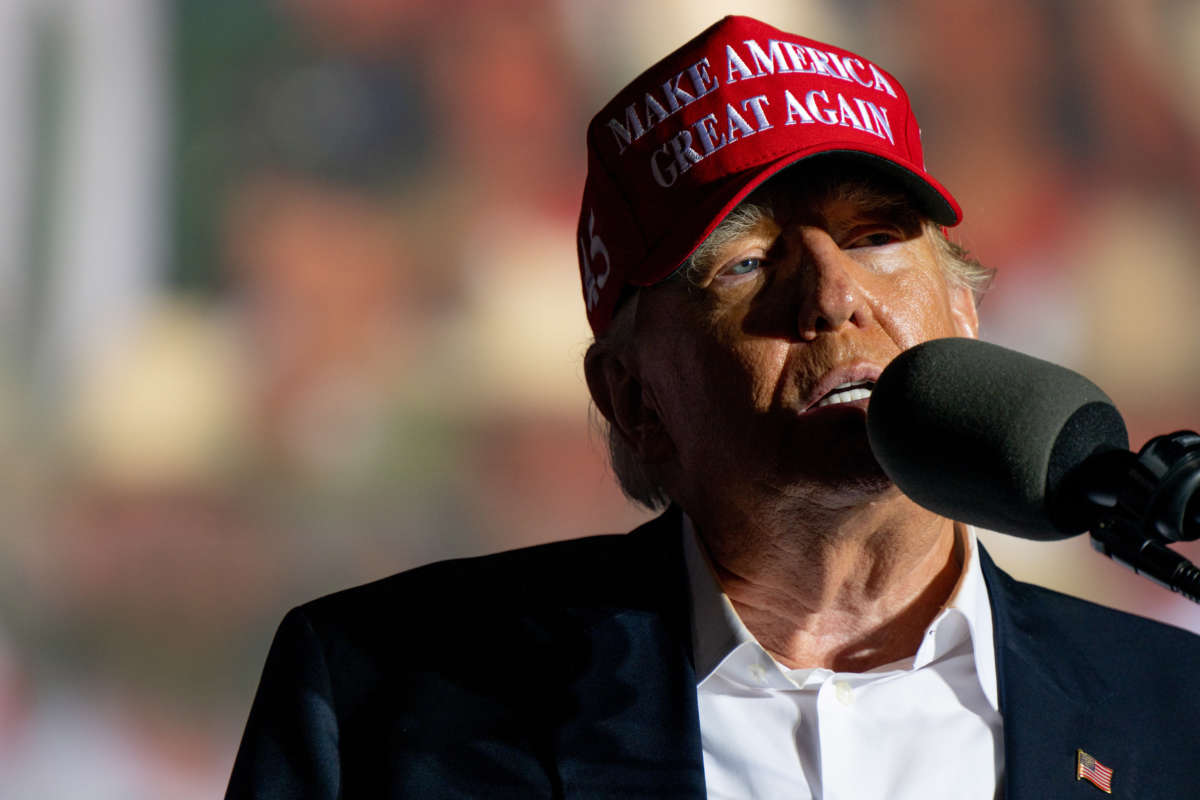 Former President Donald Trump speaks at a rally on October 22, 2022, in Robstown, Texas.