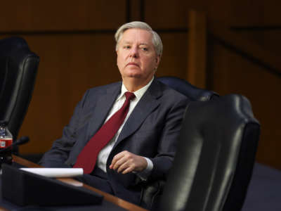 Sen. Lindsey Graham listens during a Senate Judiciary Committee on Capitol Hill on September 13, 2022, in Washington, D.C.