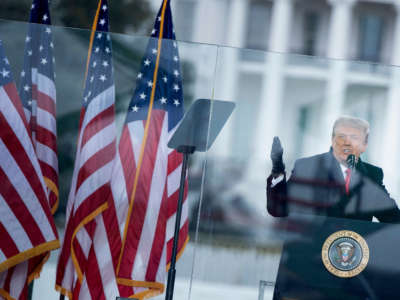 President Donald Trump speaks to supporters from The Ellipse near the White House on January 6, 2021, in Washington, D.C.