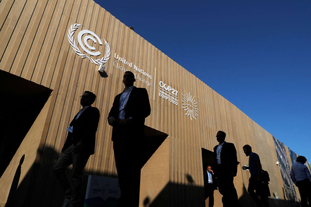 Participants are pictured at the Sharm el-Sheikh International Convention Centre during the COP27 climate conference, in Egypt's Red Sea resort city of the same name, on November 9, 2022.