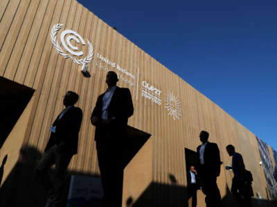 Participants are pictured at the Sharm el-Sheikh International Convention Centre during the COP27 climate conference, in Egypt's Red Sea resort city of the same name, on November 9, 2022.