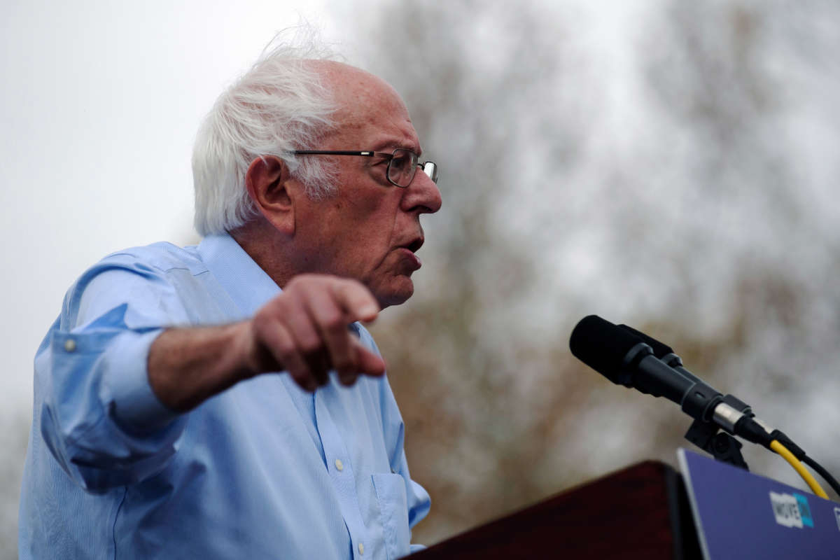 Sen. Bernie Sanders speaks during a rally on November 6, 2022, in Pittsburgh, Pennsylvania.