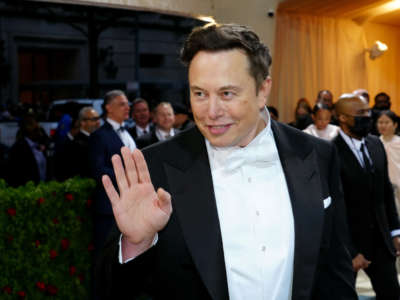 Elon Musk attends The 2022 Met Gala at The Metropolitan Museum of Art on May 2, 2022, in New York City.