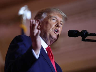 Former President Donald Trump speaks during an event at his Mar-a-Lago home on November 15, 2022 in Palm Beach, Florida.