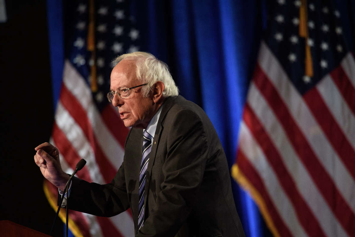 Sen. Bernie Sanders speaks at George Washington University in Washington, D.C., on September 24, 2020.