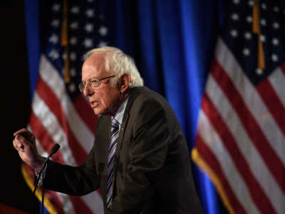 Sen. Bernie Sanders speaks at George Washington University in Washington, D.C., on September 24, 2020.