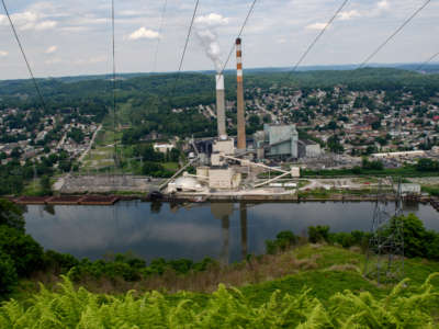 GenOn's Cheswick Power Station along the Allegheny River burns coal on June 7, 2021, about 15 miles northeast of Pittsburgh in Cheswick, Pennsylvania.