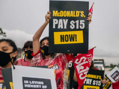 Labor Activists Call for a $15 minimum wage at a rally in Texas