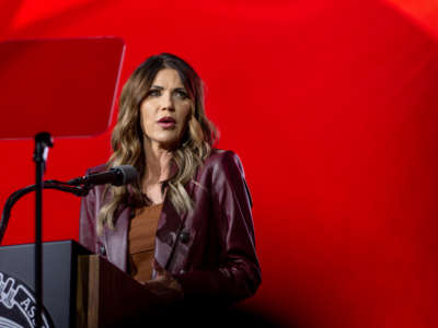 South Dakota Gov. Kristi Noem speaks during the National Rifle Association annual convention on May 27, 2022 in Houston, Texas.