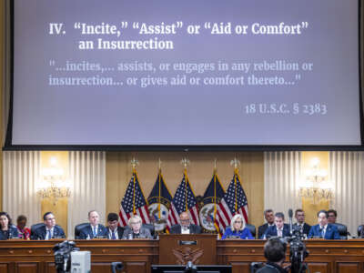 Members of the House Select Committee to Investigate the January 6 Attack on the U.S. Capitol hold its last public hearing in the Canon House Office Building on Capitol Hill on December 19, 2022 in Washington, D.C.