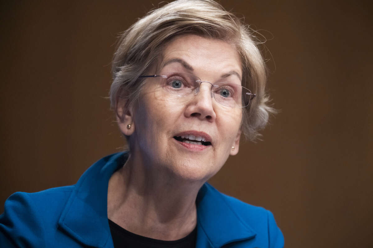 Sen. Elizabeth Warren asks questions during a hearing on May 10, 2022 in Washington, D.C.