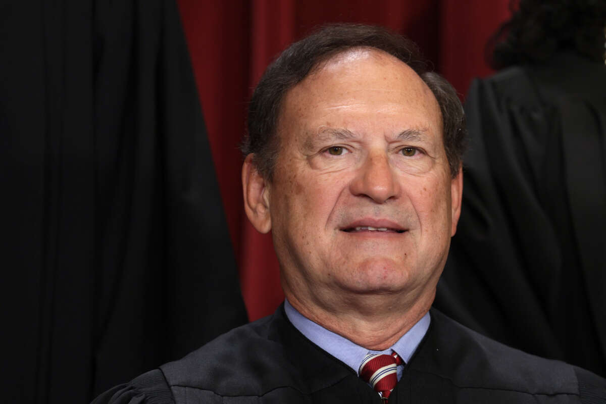 Supreme Court Associate Justice Samuel Alito poses for an official portrait at the East Conference Room of the Supreme Court building on October 7, 2022, in Washington, D.C.