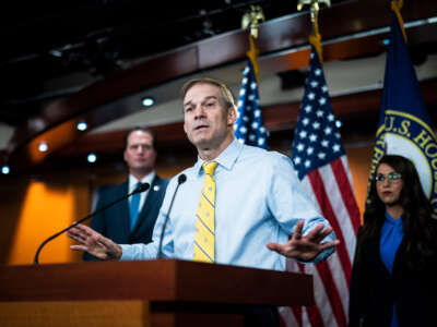 Rep. Jim Jordan speaks during a House Republican press conference on Capitol Hill on May 11, 2022, in Washington, D.C.