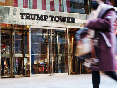 Pedestrians walk past Trump Tower on January 4, 2022, in New York City.