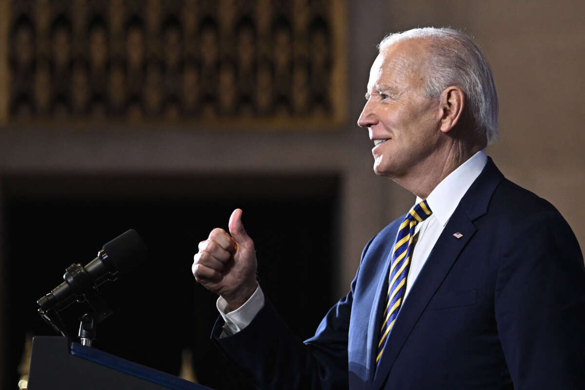 President Joe Biden speaks at the White House Tribal Nations Summit at the U.S. Department of the Interior in Washington, D.C., on November 30, 2022.