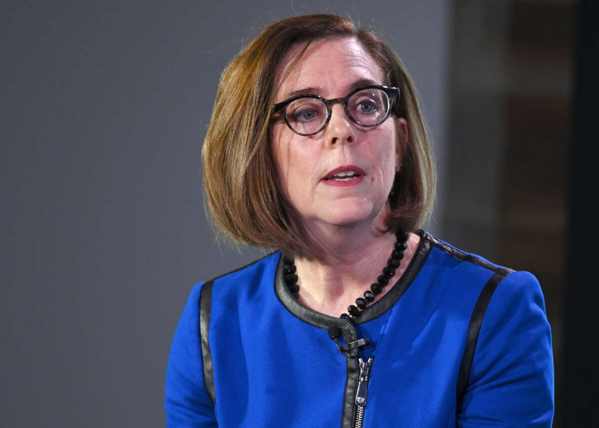 Oregon Gov. Kate Brown speaks at an Axios News Shapers event on February 22, 2019, in Washington, D.C.