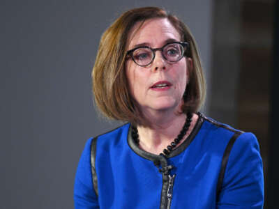 Oregon Gov. Kate Brown speaks at an Axios News Shapers event on February 22, 2019, in Washington, D.C.