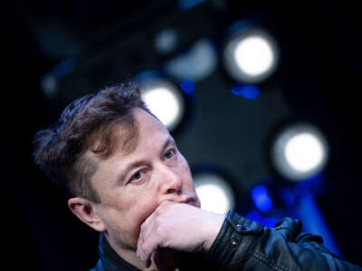 Elon Musk listens to a question during the Satellite 2020 at the Washington Convention CenterMarch 9, 2020, in Washington, D.C.