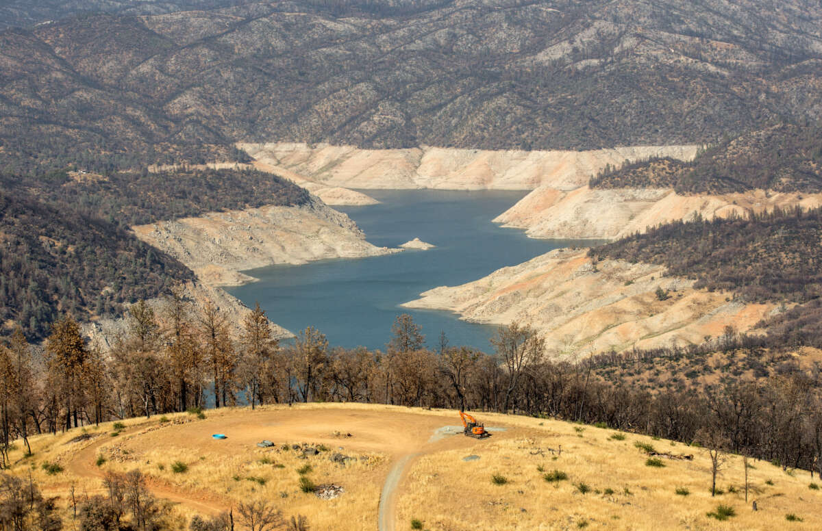 Lake Oroville, California's second largest water reservoir, is shown at 23 percent capacity and at historically low levels impacting hydroelectric power, tourism and agriculture as viewed on September 1, 2021, near Oroville, California.