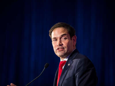 Sen. Marco Rubio speaks to his supporters during an election-night party on November 8, 2022, in Miami, Florida.