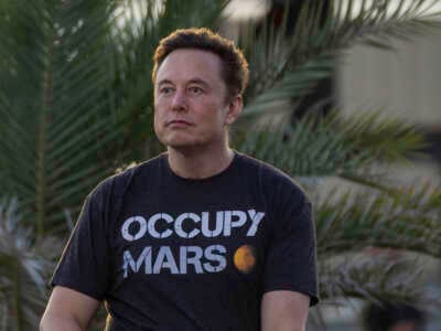 SpaceX founder Elon Musk during a T-Mobile and SpaceX joint event on August 25, 2022, in Boca Chica Beach, Texas.